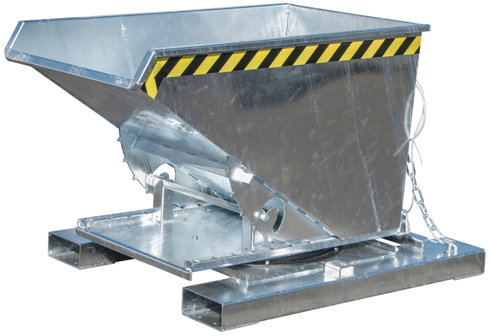 Bauer Abrollkipper 3S-300 - verzinkt Kippmulde 300 Liter mit 3-seitiger Kippfunktion für Stapler - Schuttmulde Stahl verzinkt (BA-4498-70-0000-7) Bild-01