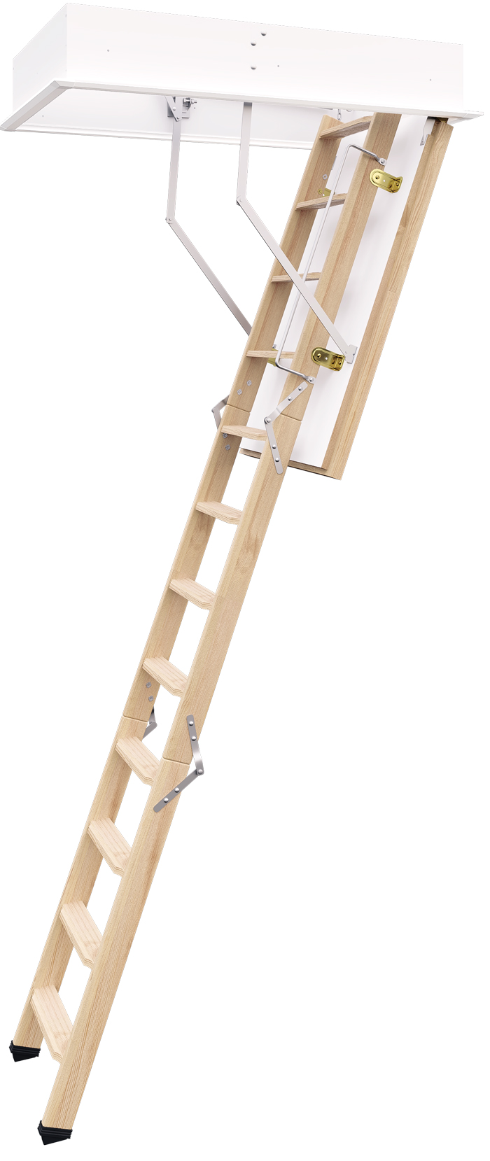 Roto Bodentreppe Holz Cadet 3 Norm Raumhöhe 220 - 288 cm | Rohbaumaß 120 x 60 cm Dachbodentreppe 3-teilig - 3-Punkt Verriegelung | 0,77 W/m²K mit Lukendeckel 56 mm Stärke (RT-C163-64195) Bild-01