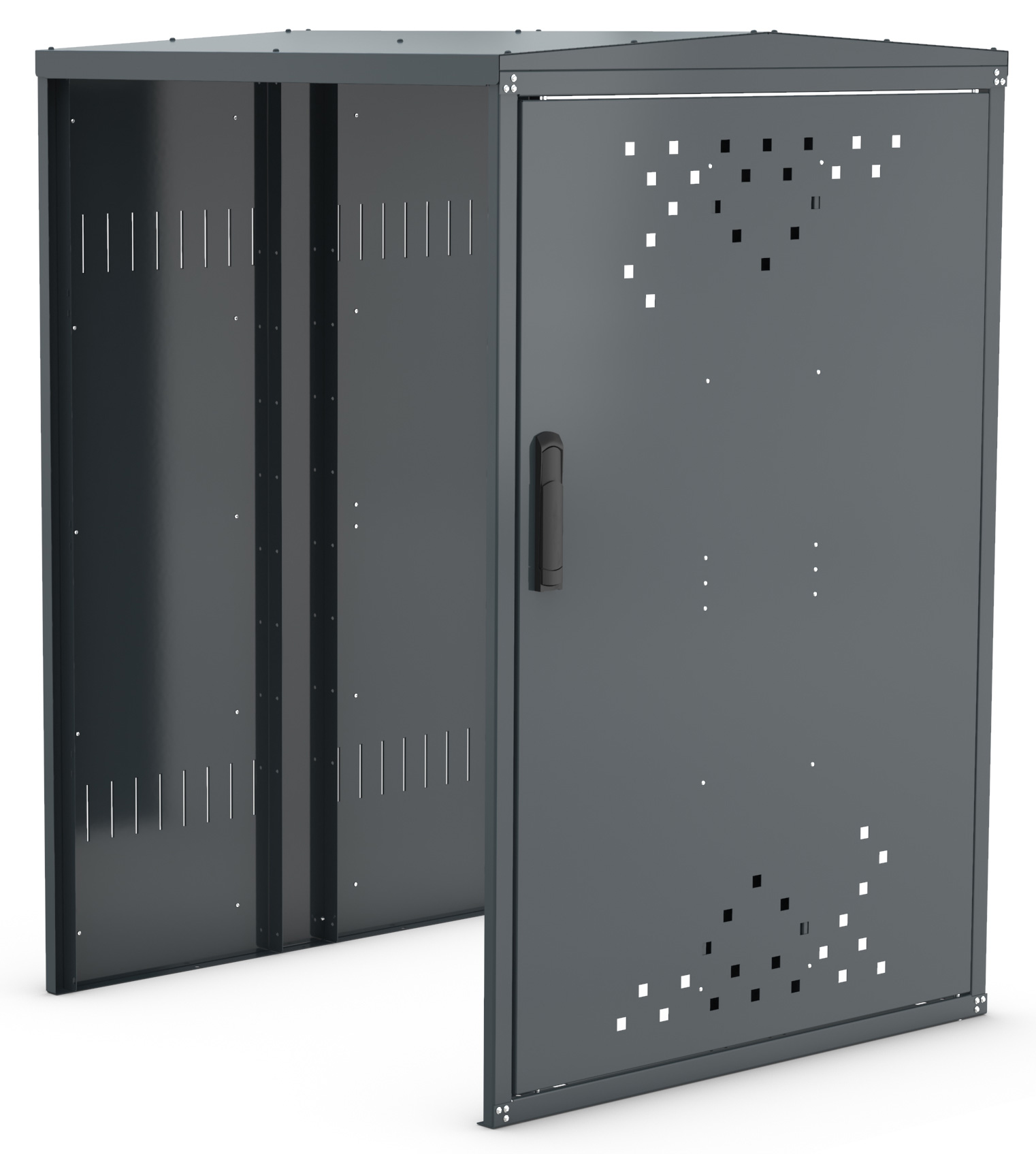 WSM Rollatorbox G - Anbaueinheit ohne Seitenwand - RAL nach Wahl Rollator Box Anbauelement pulverbeschichtet im RAL-Farbton nach Wahl - Stahlbox mit Tür und Zylinderschloss (WSM-122000074) Bild-01