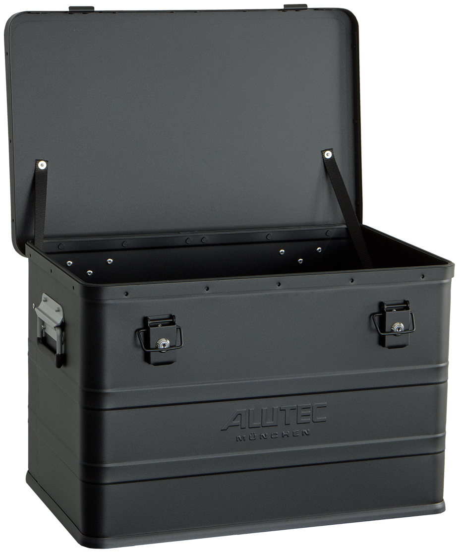 Alutec Alubox Alukiste Classic 68 BLACK Aluminiumbox schwarz mit 2 Zylinderschlössern (AT-11068BLACK) Bild-01