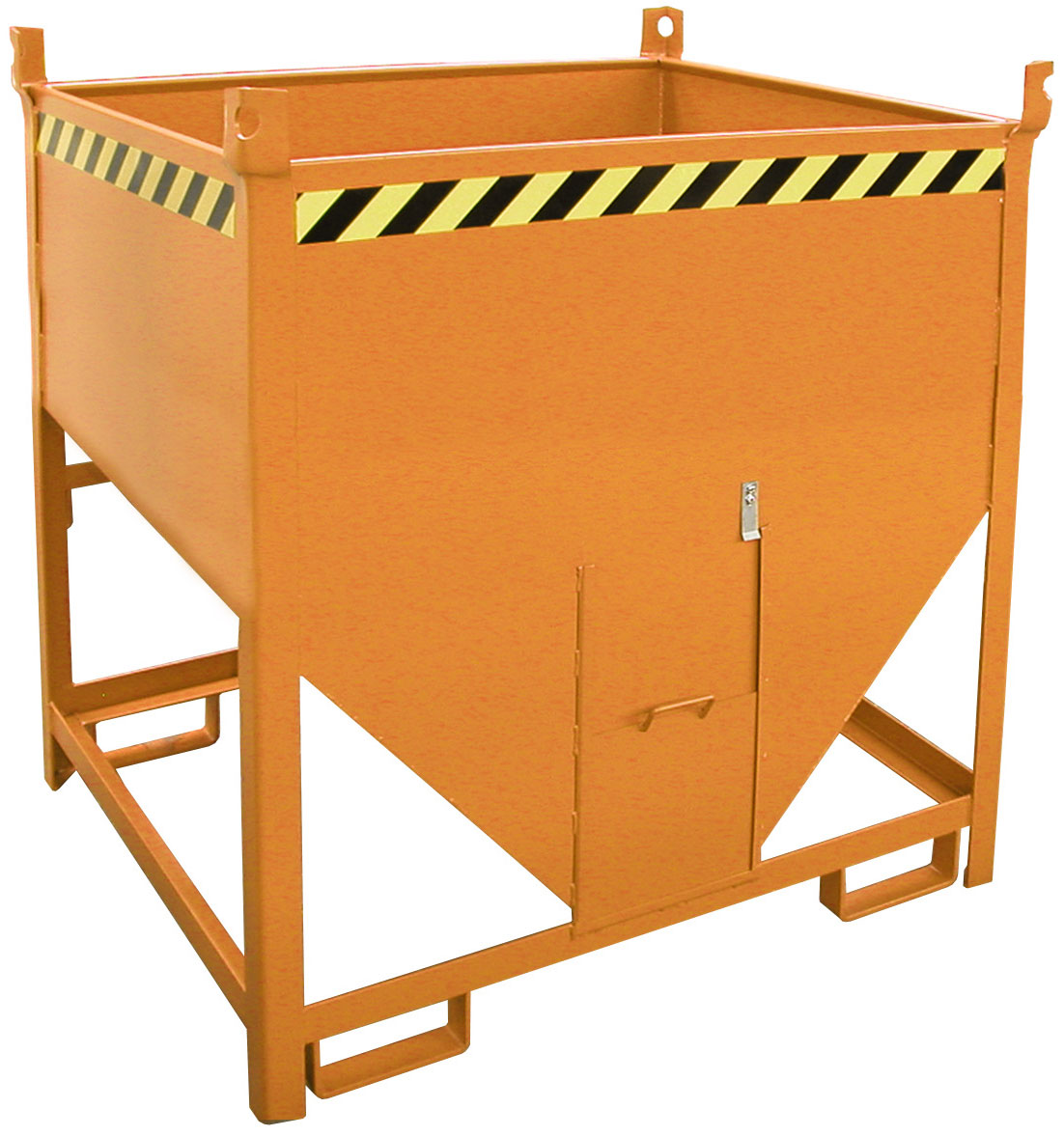 Bauer Silobehälter SGS-75 - RAL 2000 Silowanne 750 Liter für Stapler mit Schieberverschluss - Silotrichter gelborange pulverbeschichtet (BA-4437-17-0000-1) Bild-01