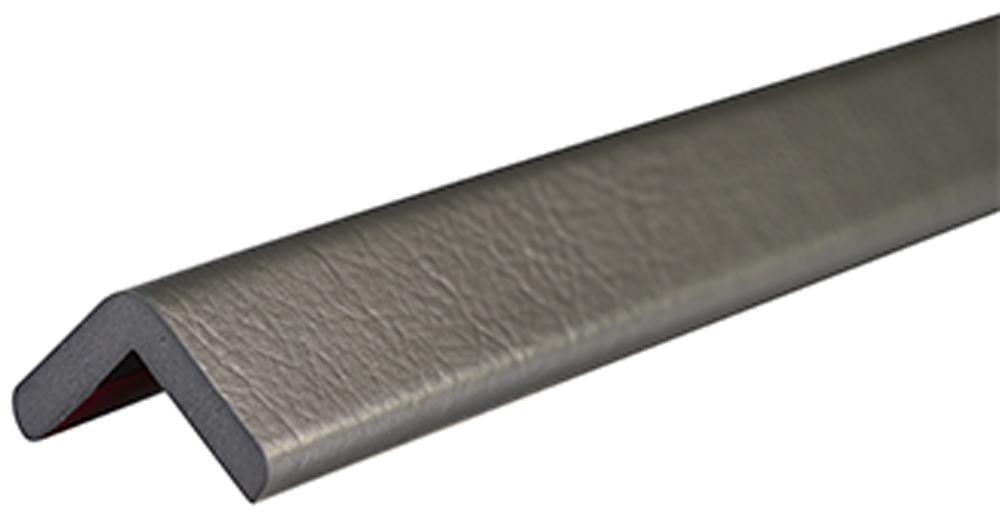 Knuffi Eckschutzprofil Typ H 45 x 45 mm silber PU - 1,00 m Standard Warnschutz Profil L-Winkel aus Polyurethan - Eckprofil einfarbig mit selbstklebenden Kanten (SM-PH-100014) Bild-01