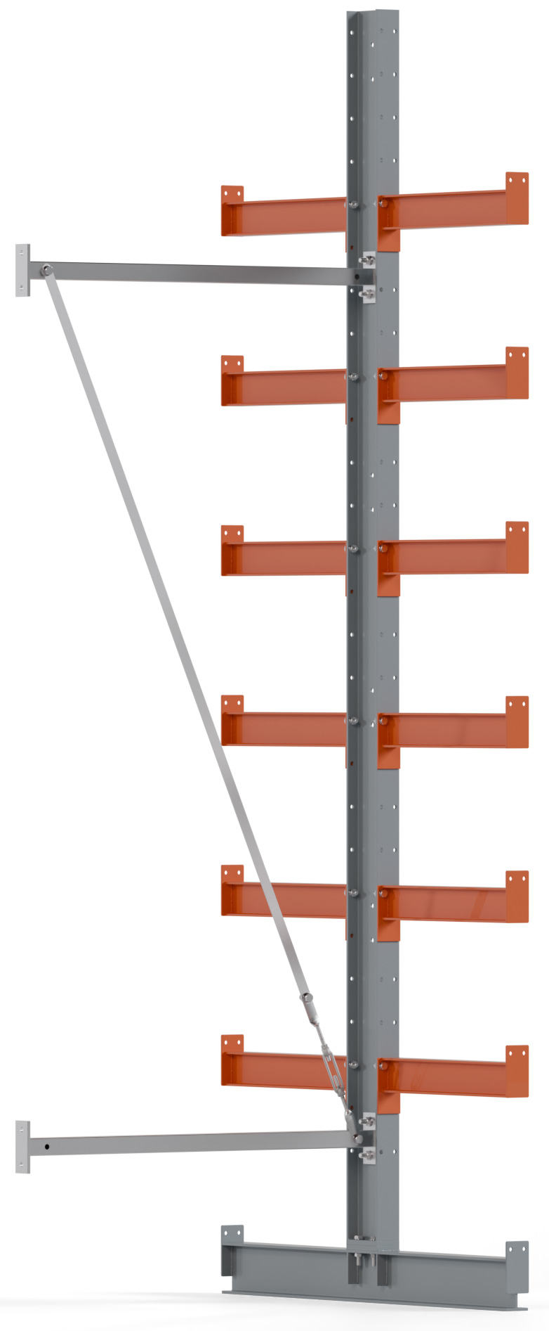 Regalwerk KARL BASIC 1850 Kragarmregal doppelseitig Anbaufeld 3000 x 1000 x 500 mm Lagerregal mit Kragarmlast 870 kg | Ständerlast 1850 kg - 7 Ebenen | Kragarme frei verstellbar (RW-B6-50311-50) Bild-01
