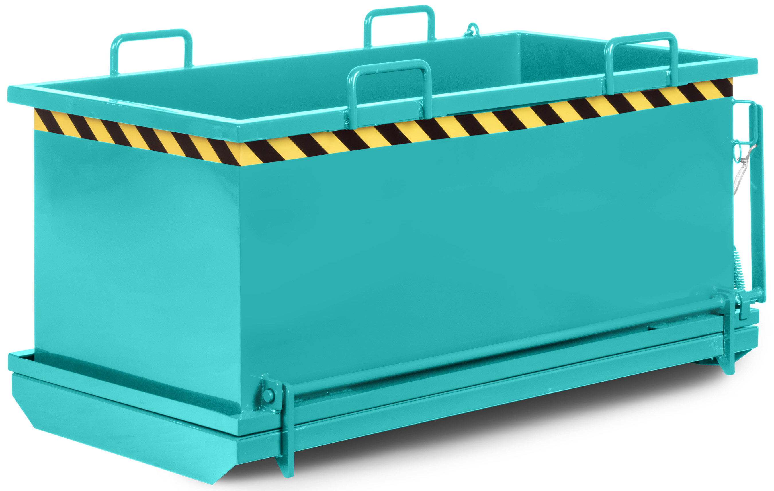 RR Industrietechnik Klappbodenbehälter RKB-50 - RAL 5018 Transportbehälter 500 Liter für Stapler - Container mit Klappboden türkisblau pulverbeschichtet (RR-100100139) Bild-01