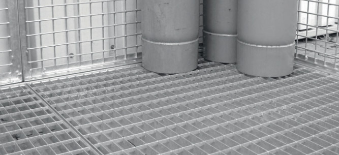 Bauer Gitterrostboden verzinkt Gasflaschen-Container GFC-M4|M4-D|M4-DF|M4D-DF