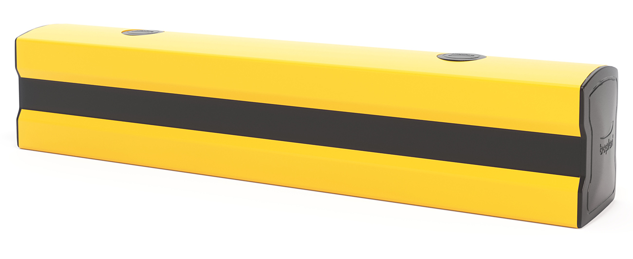 boplan Rammschutzleiste Flip 200F gelb | schwarz - 1000 x 174 x 205 mm Boden-Rammschutzleiste aus Kunststoff - Aufprallenergie 17 kJ | Extrilene Bodenmarkierung zum Aufdübeln RAL 1003 9005 (BP-PPPL2020-1000-0002YB) Bild-01
