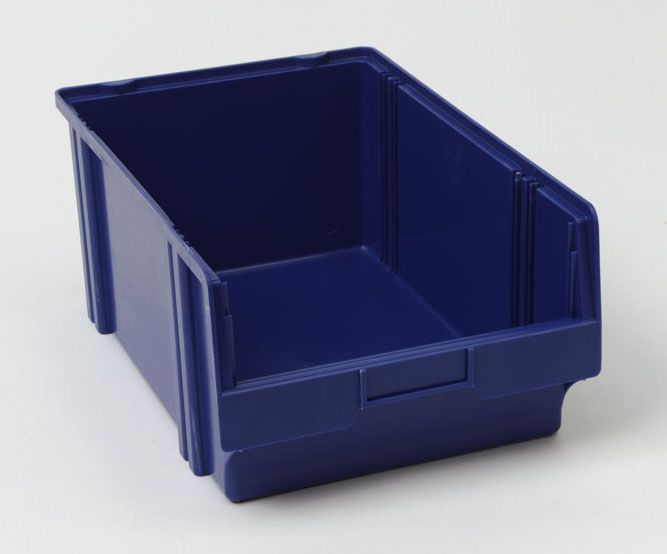 Regalwerk BERT Sichtlagerkasten Größe 2 blau Kasten aus hochwertigem Polystyrol (RW-B9-13101-BLAU) Bild-01