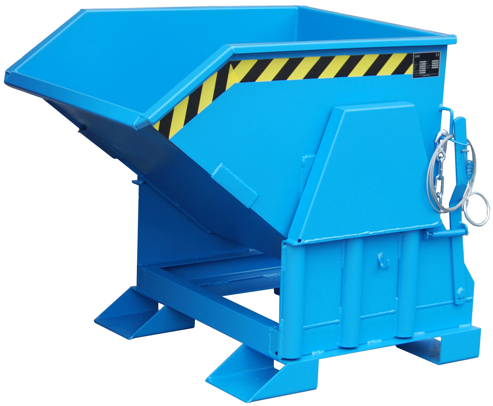 Bauer Muldenkipper BK-30 - RAL 5012 Kippmulde 300 Liter für Stapler - Schuttmulde lichtblau pulverbeschichtet (BA-4410-01-0000-3) Bild-01