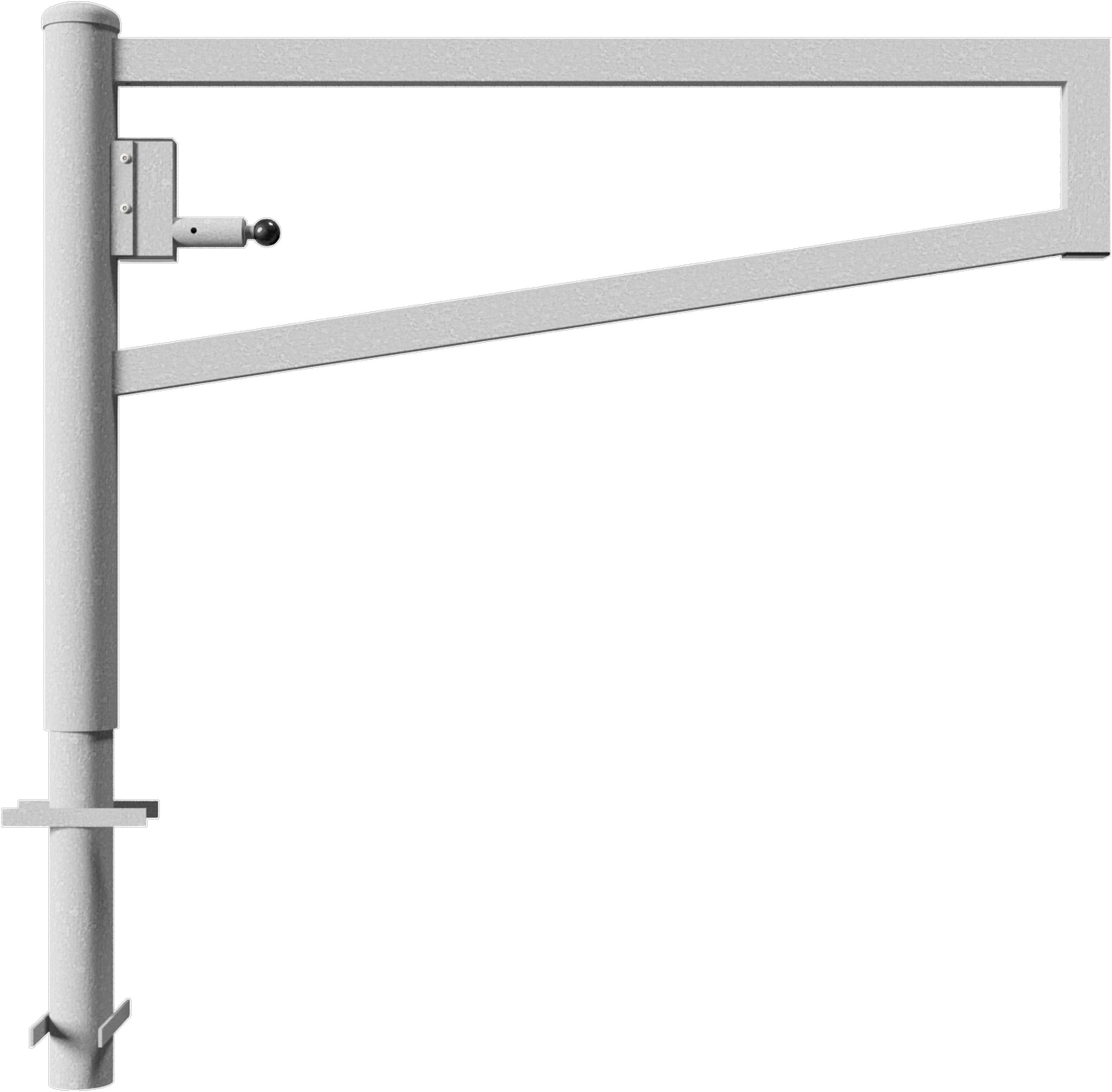 Schake Drehschranke - Schrankenbaum 60 x 40 mm OEP verzinkt - 1500 mm
