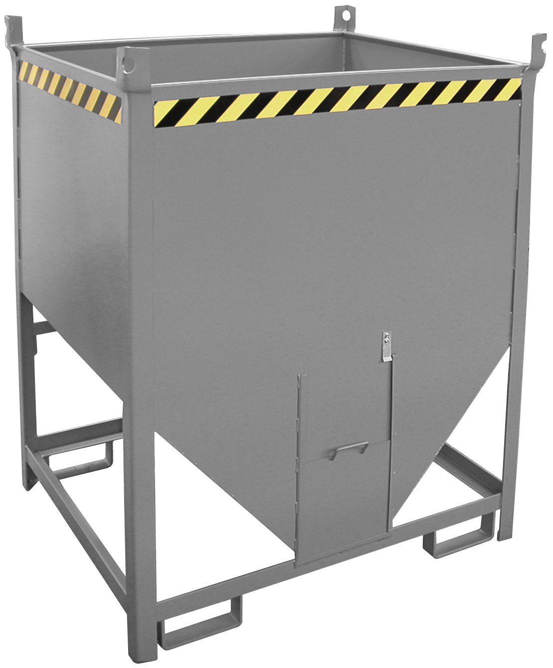 Bauer Silobehälter SGS-100 - RAL 7005 Silowanne 1000 Liter für Stapler mit Schieberverschluss - Silotrichter mausgrau pulverbeschichtet (BA-4437-18-0000-5) Bild-01