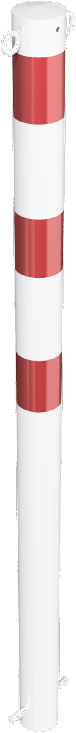 Schake Absperrpfosten OE Ø 76 mm mit 2 Ösen weiß | rot