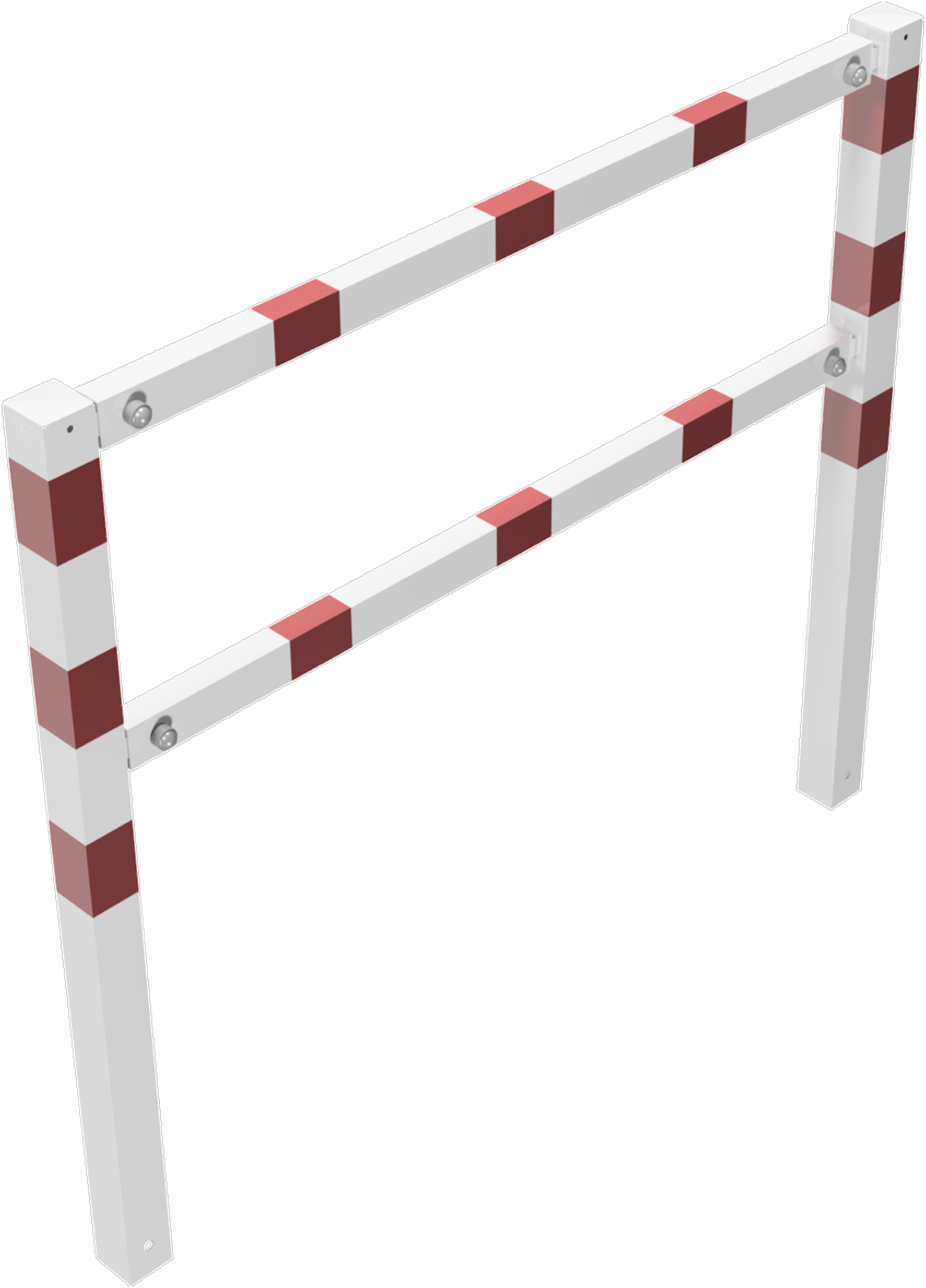 Schake Wegesperre Stahl schraubbar mit Knieholm OE 70 x 70 mm weiß | rot - 1500 x 1200 mm