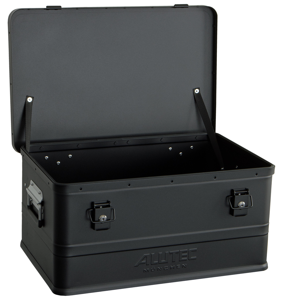 Alutec Alubox Alukiste Classic 48 BLACK Aluminiumbox schwarz mit 2 Zylinderschlössern (AT-11048BLACK) Bild-01