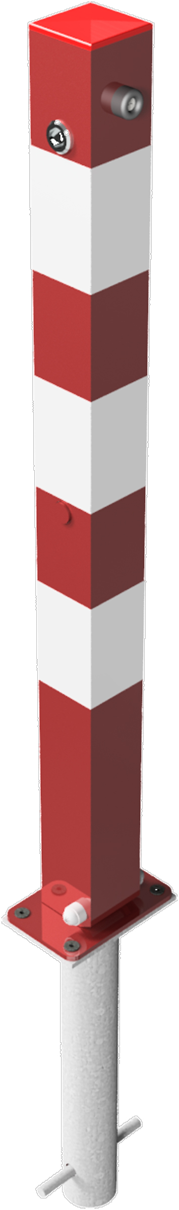 Schake Absperrpfosten UE8Do 70 x 70 mm rot | weiß