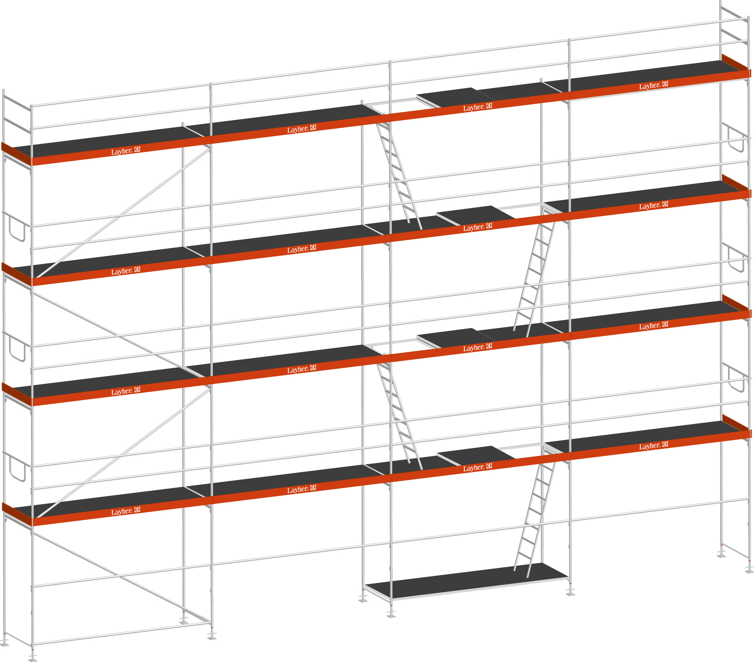 Layher Blitz Gerüst 70 Alu mit Robustboden 105 m²