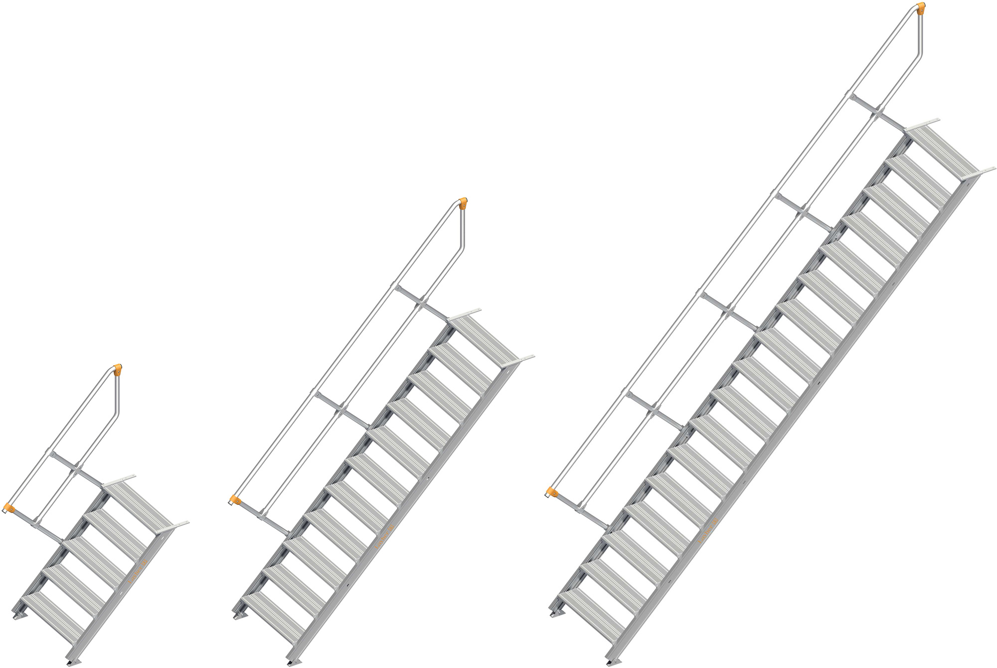 Layher Treppe 45° - 800 mm breit - mit einem Handlauf