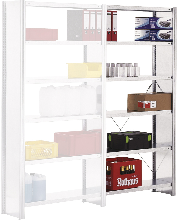 Regalwerk BERT Lagerregal SW 150|5 Anbaufeld 2000 x 1285 x 300 mm