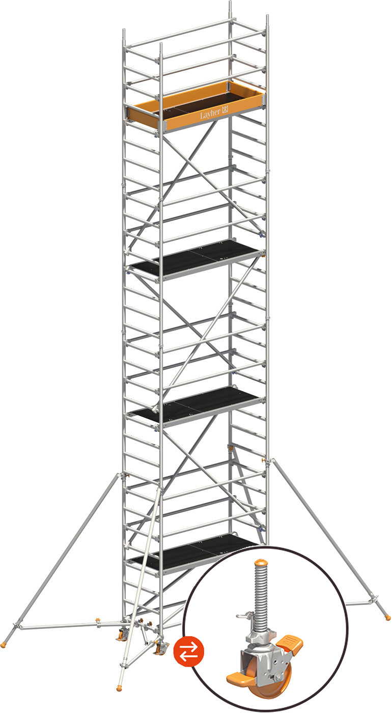 Rollgerüst Layher Uni Leicht P2 hawego 1403227 - AH 9,30 m