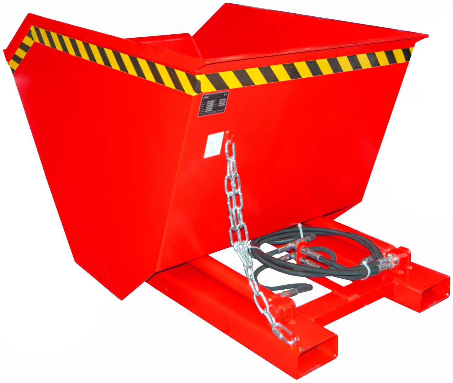 Bauer Staplerschaufel HVR-80L - RAL 3000 Schaufel mit Hydraulikanschluss und 2 Zylindern 800 Liter für Stapler - Schuttschaufel | Schneeschaufel feuerrot pulverbeschichtet (BA-4459-03-0000-2) Bild-01