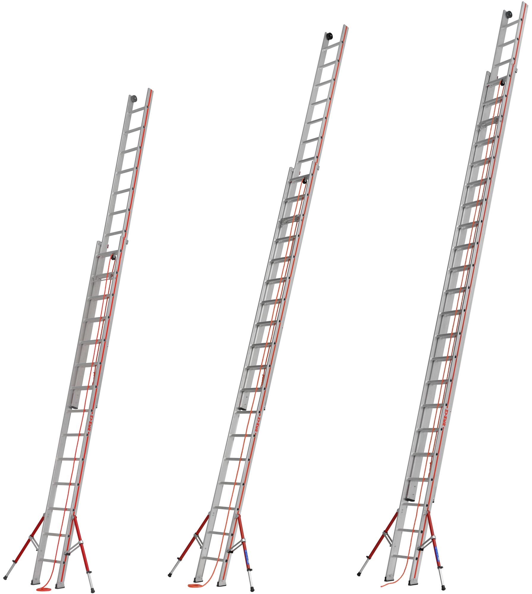 Hymer Seilzugleiter 2-teilig SC 60 Alu 2x14 - 2x22 Sprossen Leiter mit ausklappbaren Auslegern - Profiprogramm (HY-C-605128) Bild-01