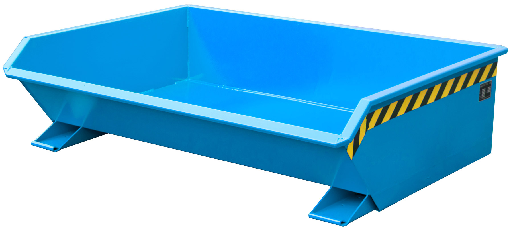 Bauer Muldenkipper MGU-610 - RAL 5012 Kippmulde 610 Liter für Stapler - Bauhöhe 350 mm - Schuttmulde lichtblau pulverbeschichtet (BA-4409-37-0000-3) Bild-01