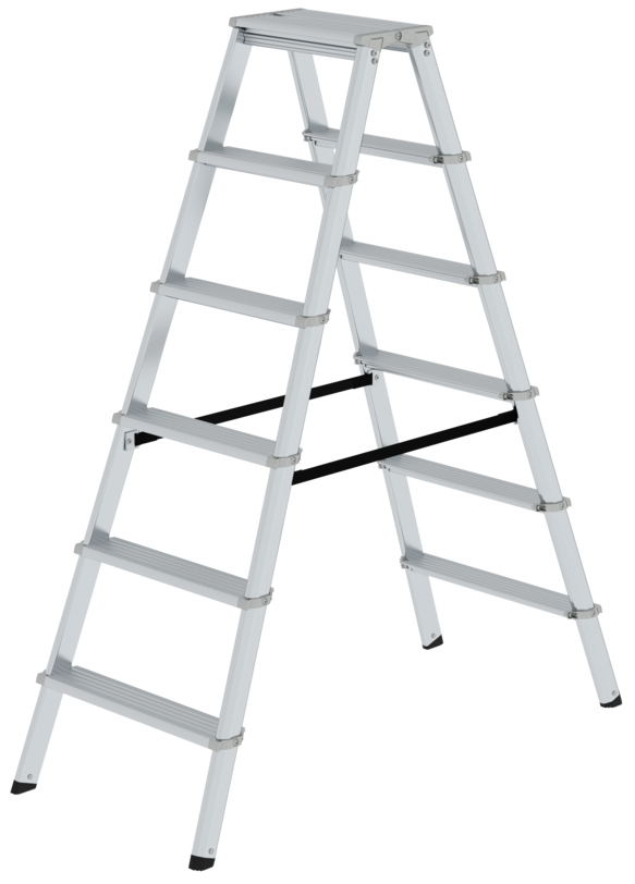 Günzburger Stehleiter ML Alu 2x6 Stufen Aluleiter beidseitig begehbar (GB-11236) Bild-01