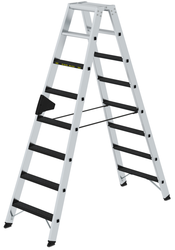 Günzburger Stehleiter 250 kg clip-step R13 Alu 2x8 Stufen Aluleiter beidseitig begehbar - mit clip-step R13 Auflage (GB-43808) Bild-01