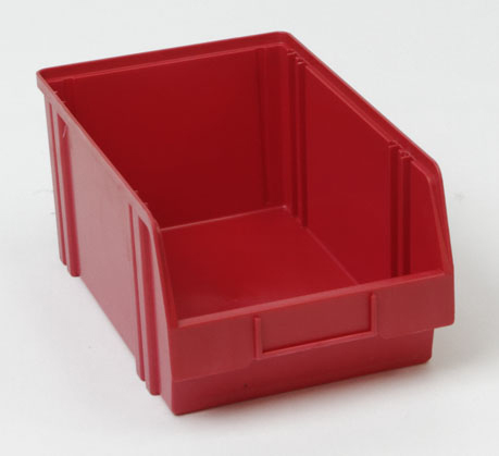 Regalwerk BERT Sichtlagerkasten Größe 4 rot Kasten aus hochwertigem Polystyrol (RW-B9-13102-ROT) Bild-01