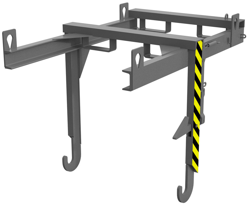 Bauer Stapelkippbehälter Traverse BKT-55 - RAL 7005 Kippvorrichtung kranbar mechanisch für Kippmulde 550 Liter - Schuttmulde mausgrau pulverbeschichtet (BA-4421-07-0000-5) Bild-01