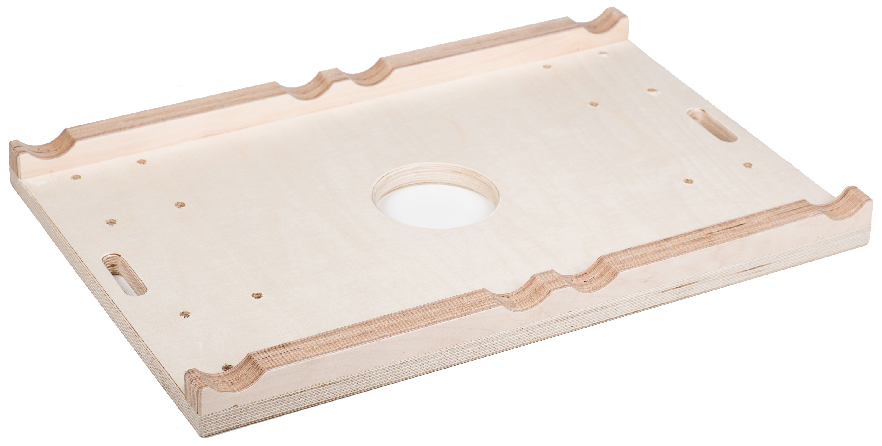 Global Truss Transportbrett F34 - Bohrbild 4 Rollen Rollbrett zu Sicherung für zwei F34 Strecken | für 4 Lenkrollen - Rollwagen aus Holz (GT-1283) Bild-01