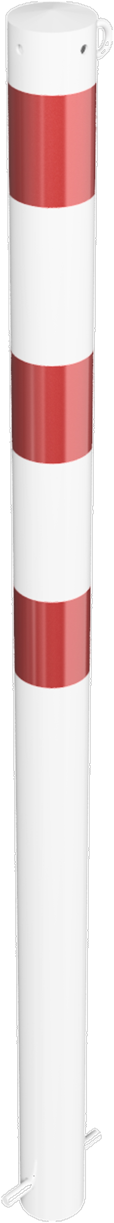 Schake Absperrpfosten OE Ø 76 mm mit 1 Öse weiß | rot