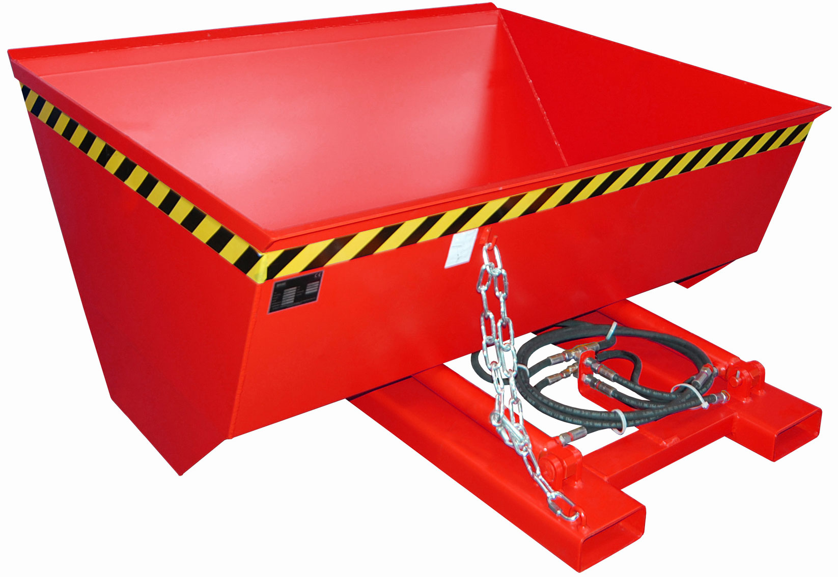 Bauer Staplerschaufel HVR-75 - RAL 3000 Schaufel mit Hydraulikanschluss und 2 Zylindern 750 Liter für Stapler - Schuttschaufel | Schneeschaufel feuerrot pulverbeschichtet (BA-4459-02-0000-2) Bild-01