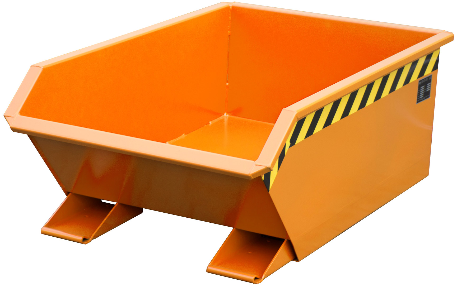 Bauer Muldenkipper MGU-270 - RAL 2000 Kippmulde 270 Liter für Stapler - Bauhöhe 350 mm - Schuttmulde gelborange pulverbeschichtet (BA-4409-35-0000-1) Bild-01