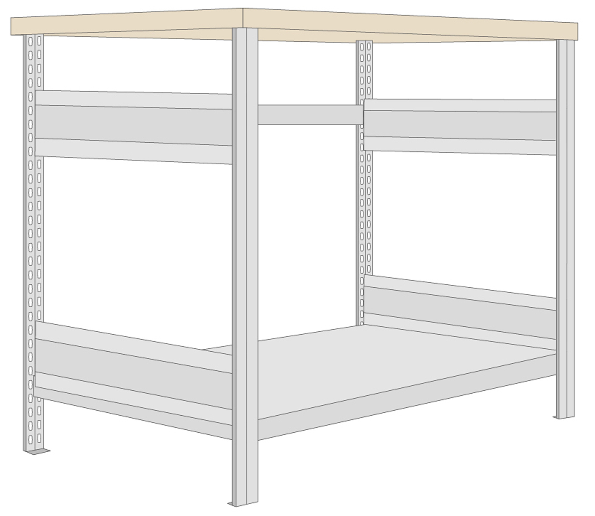 Regalwerk Werktisch Typ 1 - 1100 x 700 x 880 mm