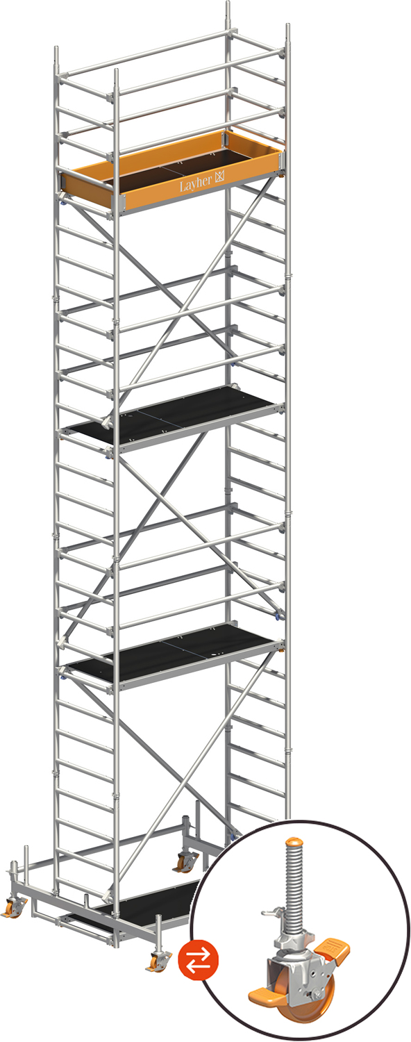 Rollgerüst Layher Uni Leicht P2 hawego 1403206 - AH 8,45 m