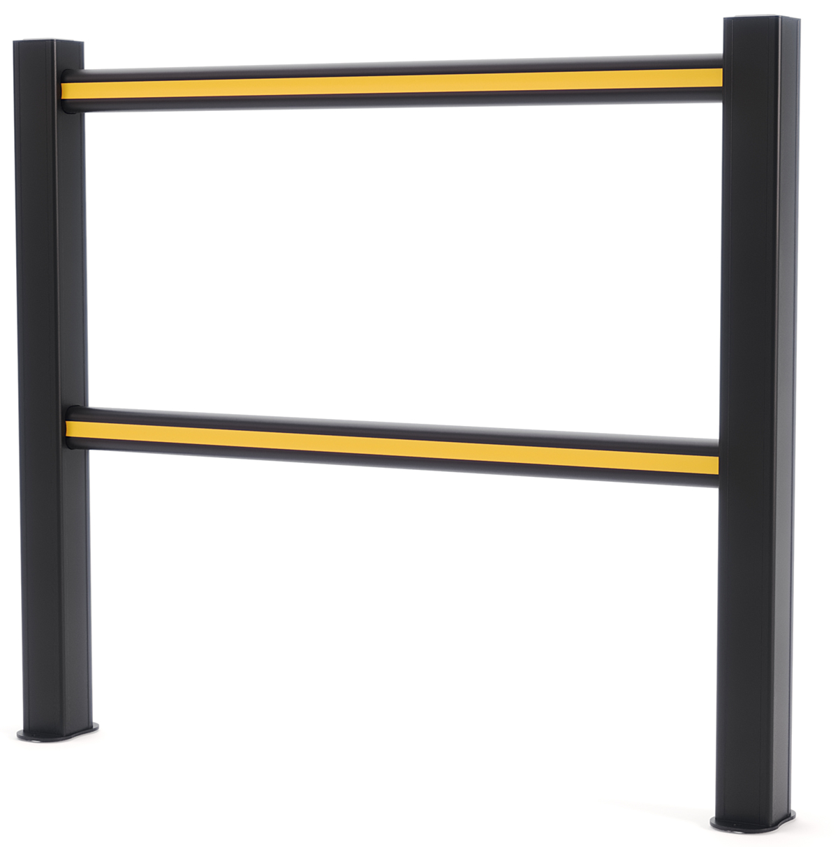 boplan Schutzgeländer HD Light schwarz | gelb - 1250 mm Personenleitsystem aus Kunststoff 1 Feld - 1100 mm Höhe | Extrilene Handlaufsystem RAL 9005 1003 (BP-PPHD-0010-1250BY) Bild-01