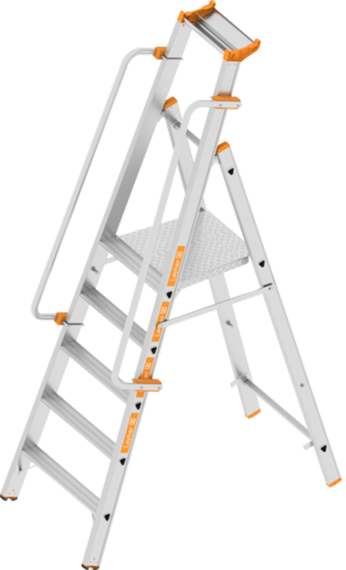 Layher Alu-Plattformleiter TOPIC 5 Stufen einseitig begehbar (LS-1074.505) Bild-01