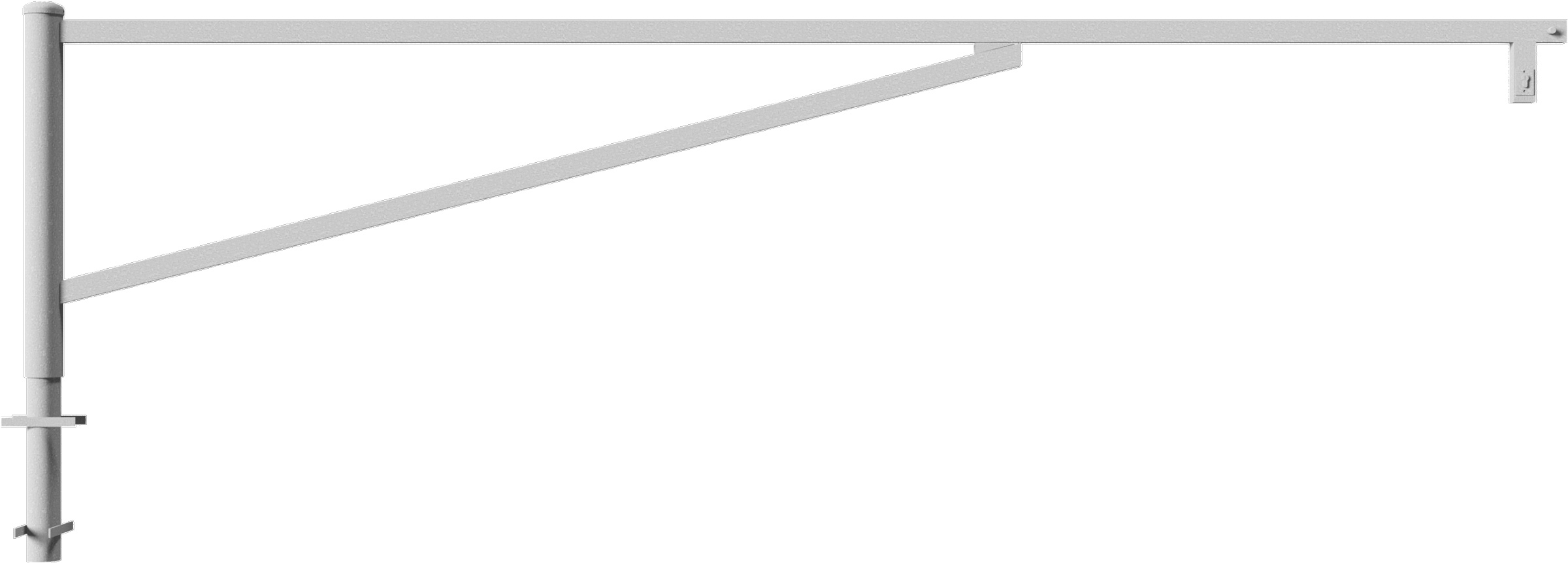 Schake Drehschranke mit 2 Auflagestützen - Schrankenbaum 60 x 40 mm OEP verzinkt - 4000 mm