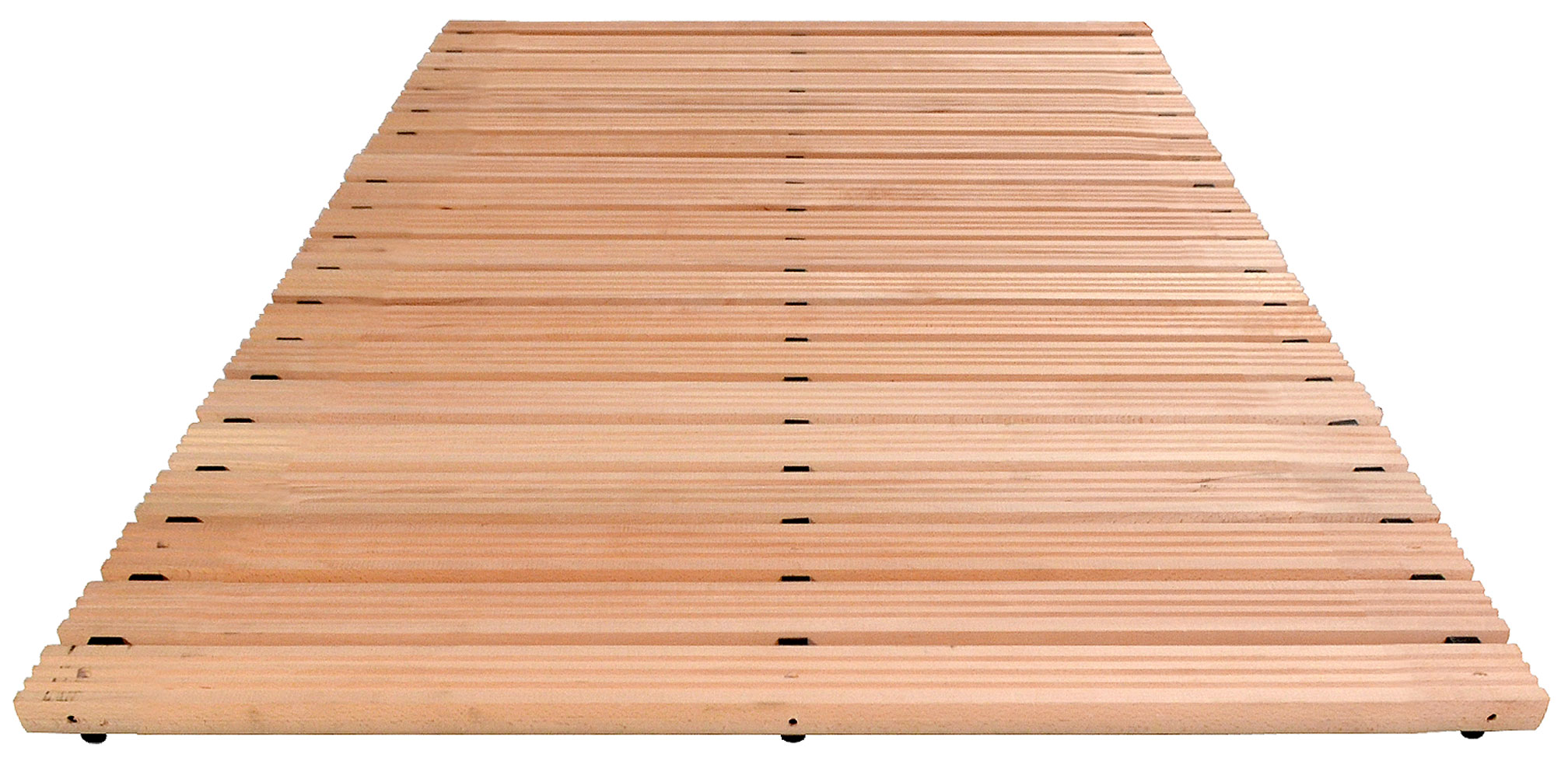 Miltex Arbeitsplatzmatte Yoga Holzrost Typ B natur - 1000 mm Breite je lfm Holzmatte Buche ohne Auffahrkeile | durchbrochene geriefte Oberfläche - Bodenmatte naturbelassen je lfm bis max. 5,00 m Länge (MT-14020M) Bild-01