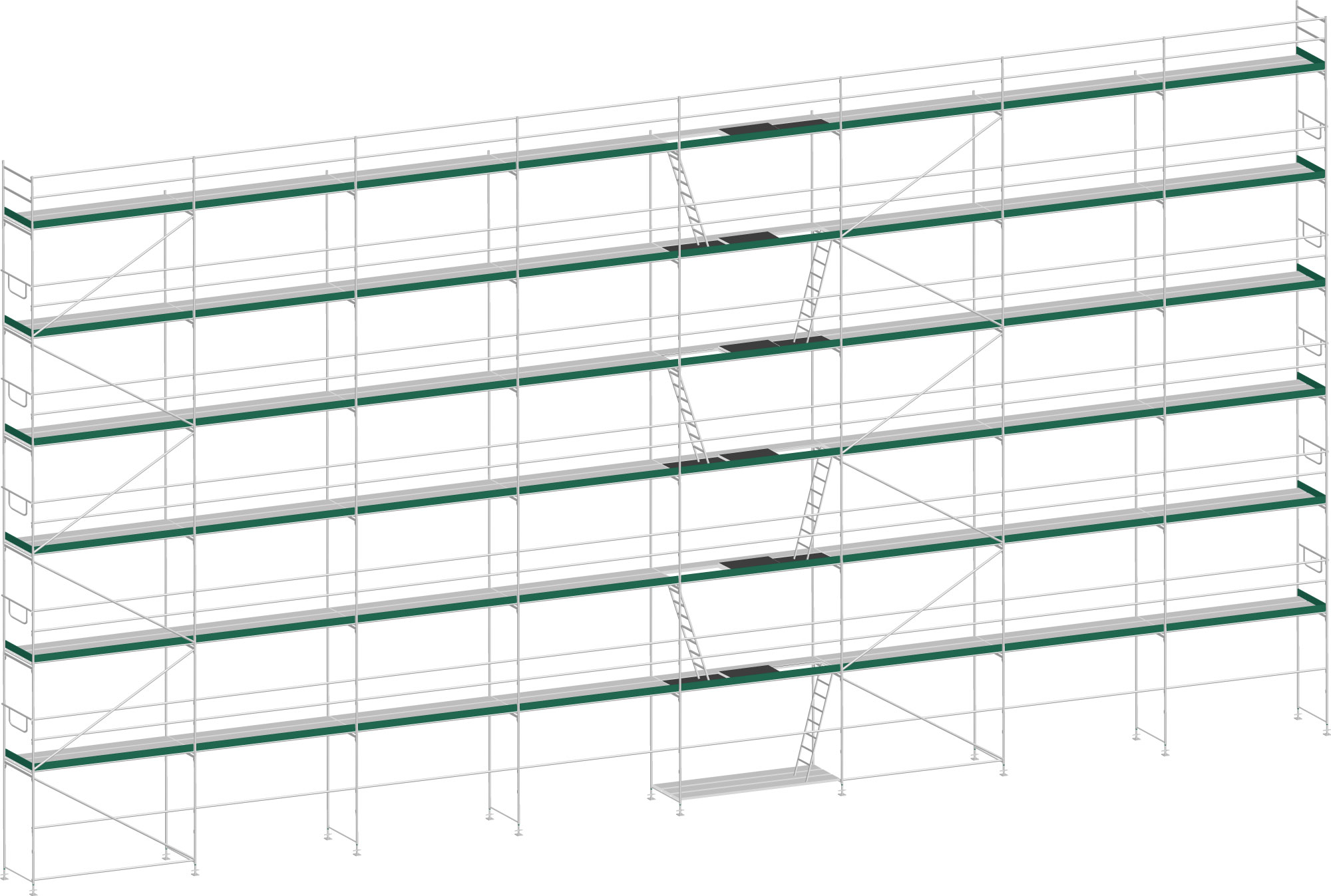 MJ Gerüst UNI 70 Aluminium mit Aluboden 341 m² - 24,00 x 14,20 m