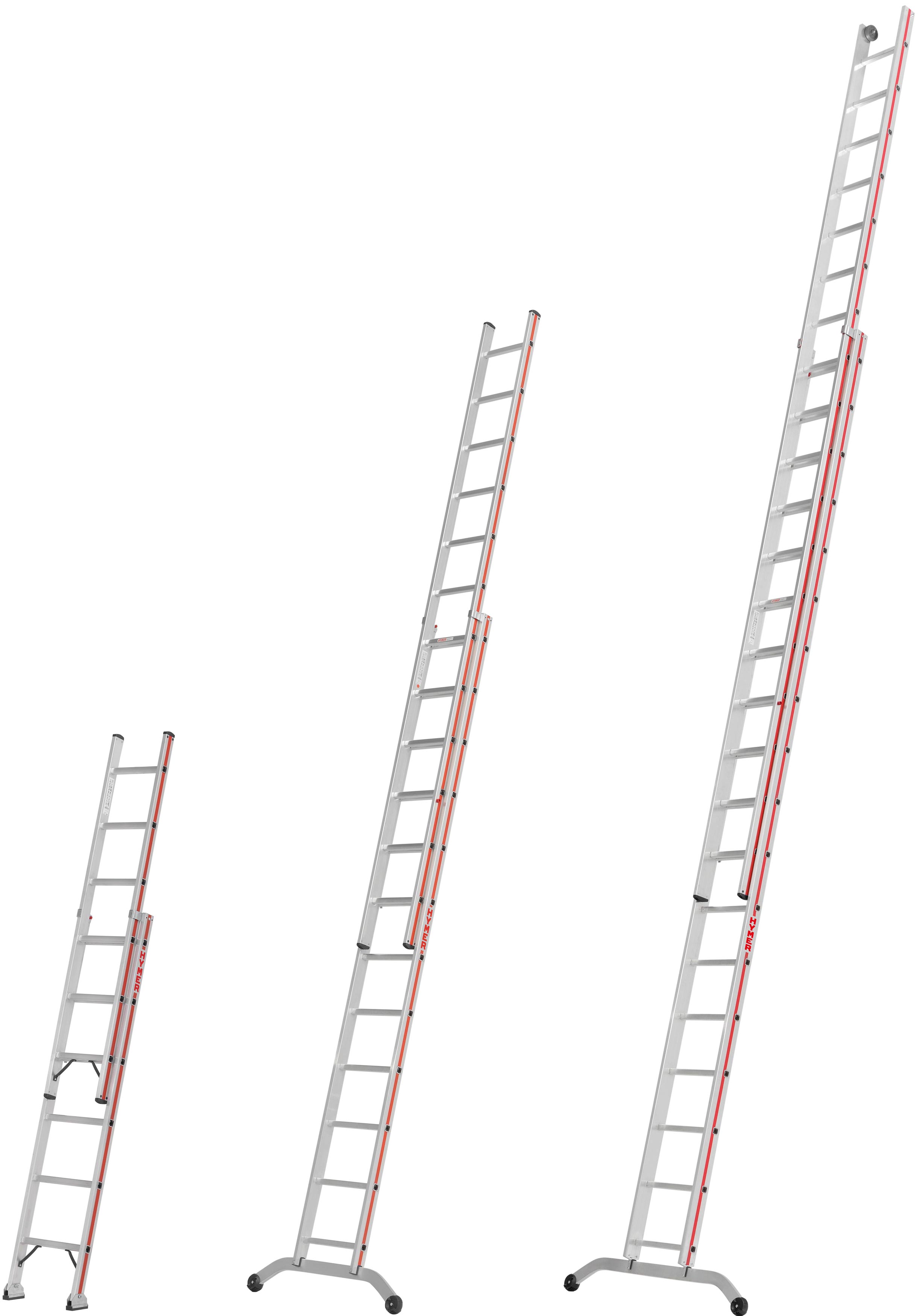 Hymer Schiebeleiter 2-teilig SC 60 Alu 2x6 - 2x18 Sprossen Leiter aus dem Profiprogramm (HY-C-604612) Bild-01