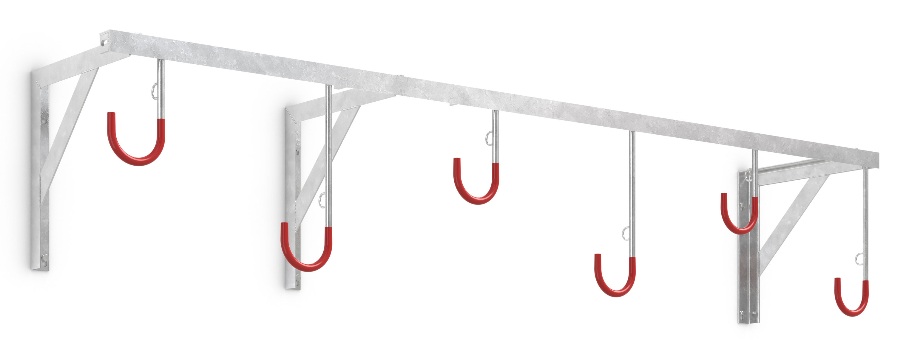 WSM Fahrradhalter Wand-Hängeparker 3876 Stahl - 6 Einstellplätze Reihen-Hängeparker mit Befestigungsösen - ortsfest für Wandmontage Stahl verzinkt (WSM-105700088) Bild-01