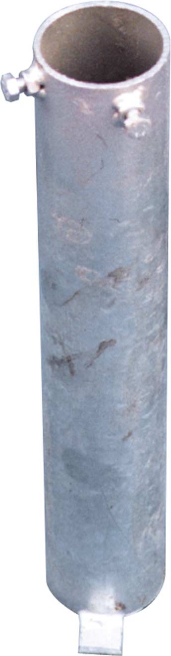 Schake Bodenhülse Stahl 400 mm - Ø 48 mm mit zwei seitlich angebrachten Verschraubungen - für Ø 48 mm Rohrpfosten (SK-443.44) Bild-01