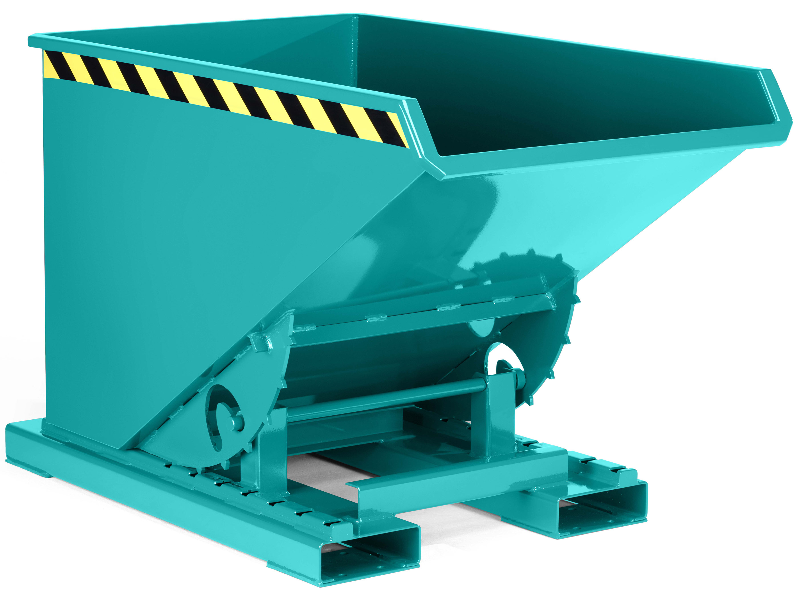 RR Industrietechnik Abrollkipper RAM-30 - RAL 5018 Kippmulde 300 Liter für Stapler - Schuttmulde türkisblau pulverbeschichtet (RR-100801788) Bild-01