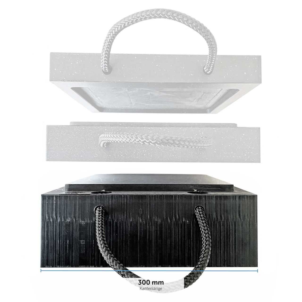 hawego Lastverteilungsplatte stapelbar 300 x 300 x 110 mm Modular stapelbare Abstützplatte - Unterlegplatte aus HDPE-Kunststoff (HW-SLP-300-300-110-MP-TF-031) Bild-01