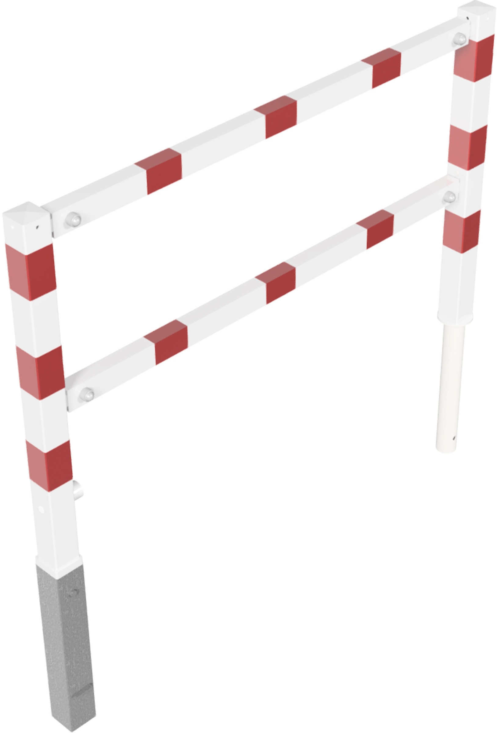 Schake Wegesperre Stahl schraubbar mit Knieholm SD 70 x 70 mm weiß | rot - 1500 x 1200 mm