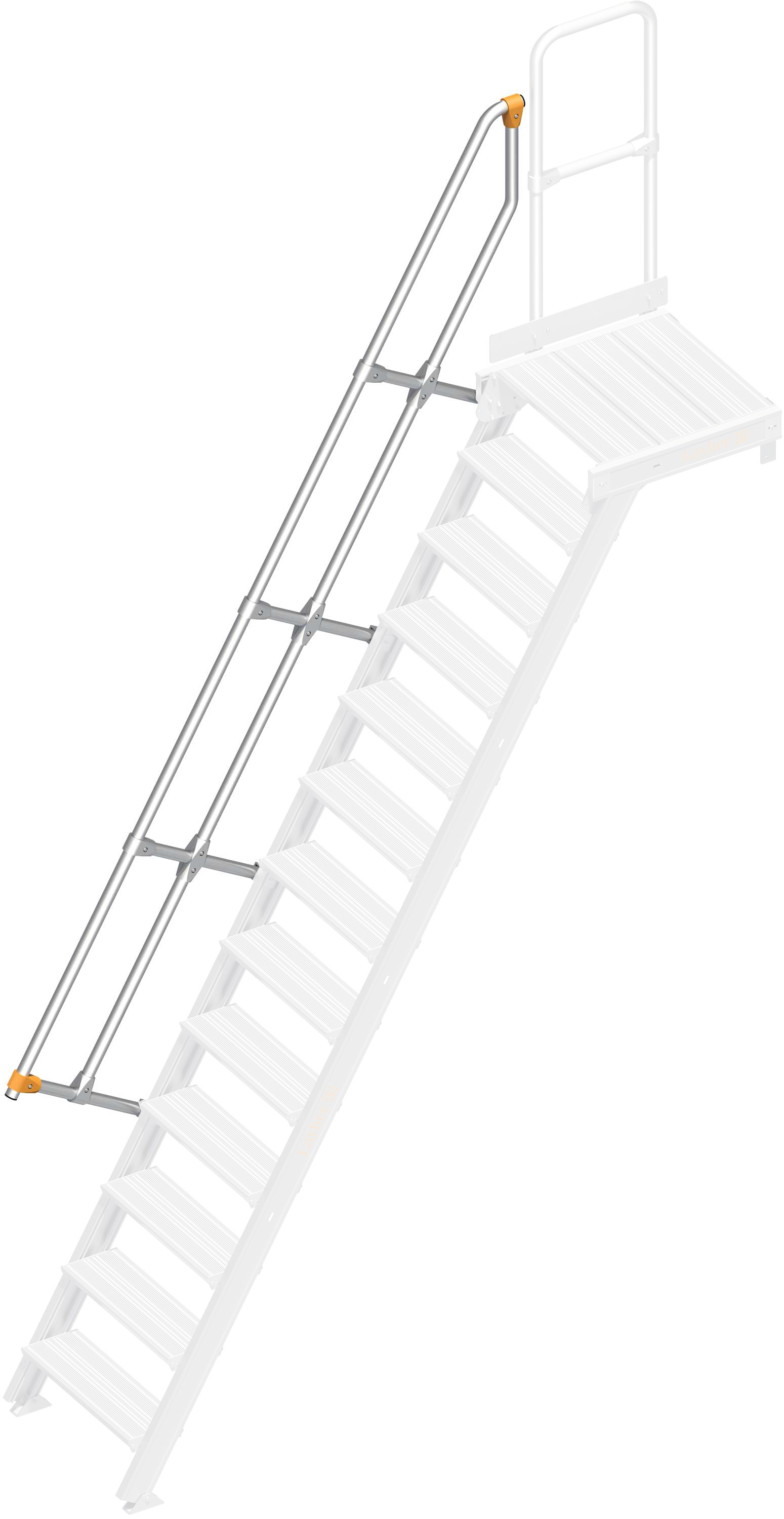 Layher Handlauf Plattformtreppe | Überstieg 60° 13 Stufen