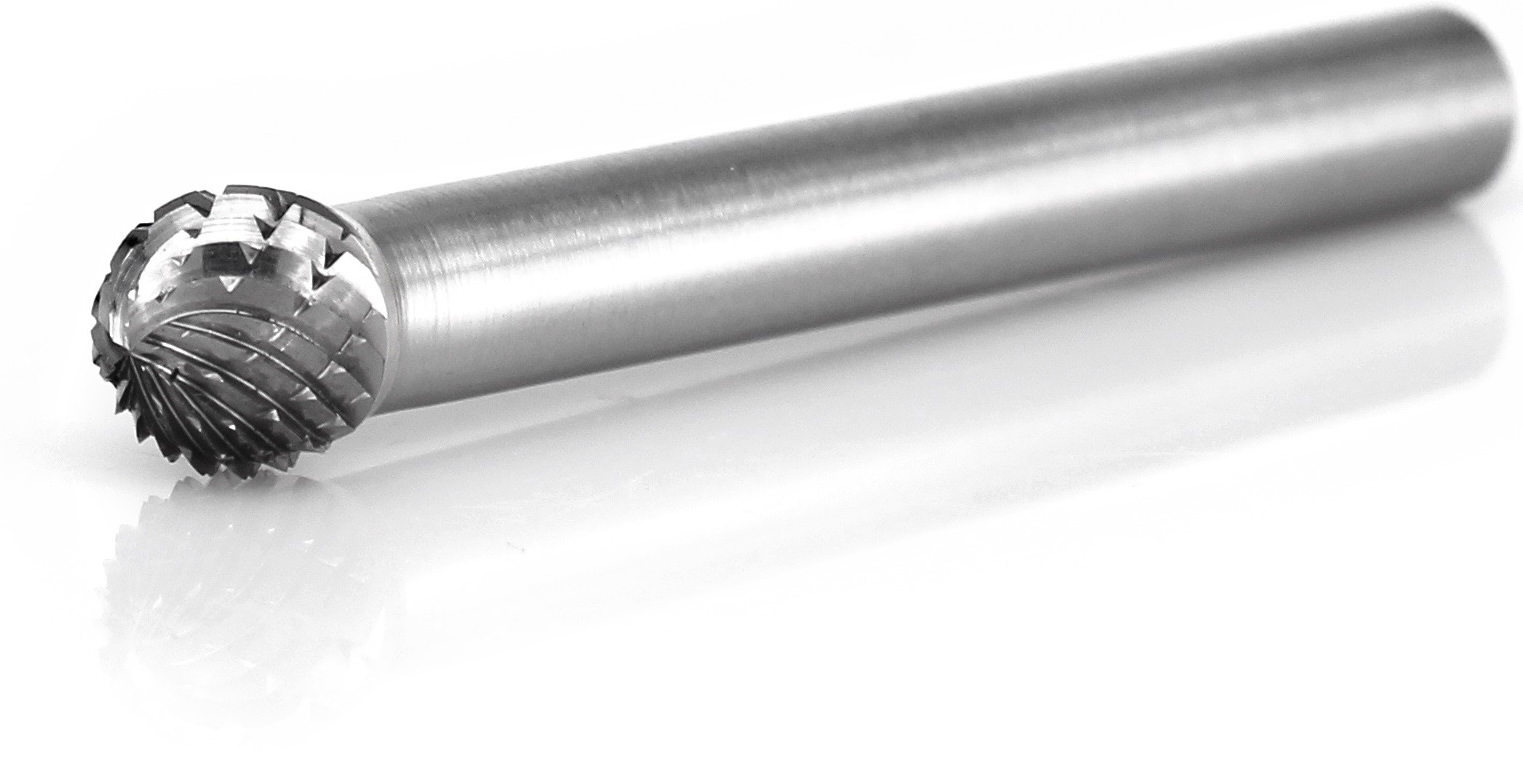 procut Hartmetallfrässtift Kugelform KUD D60808-6 Schaft-∅ 6 mm - Kopf-∅ 8 mm - Kreuzverzahnung (PC-D60808-6) Bild-01