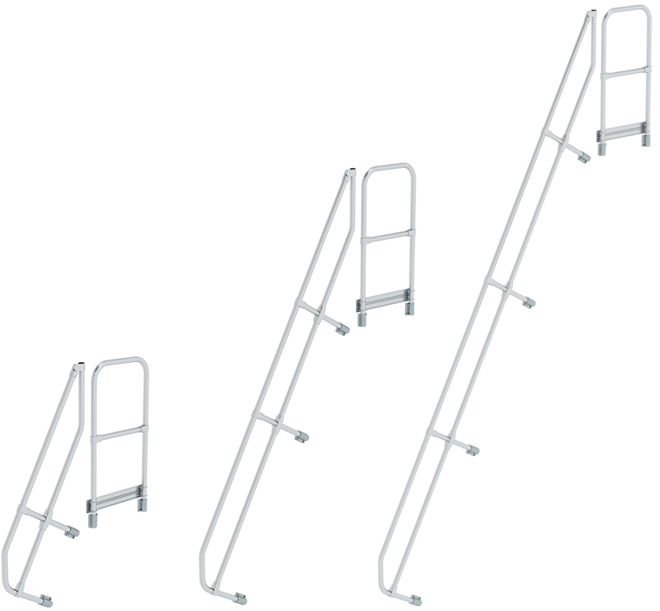 Günzburger Treppen- | Podestgeländer Podesttreppe 60° Einseitiger Handlauf für Alutreppe 60° (GB-C-600584) Bild-01