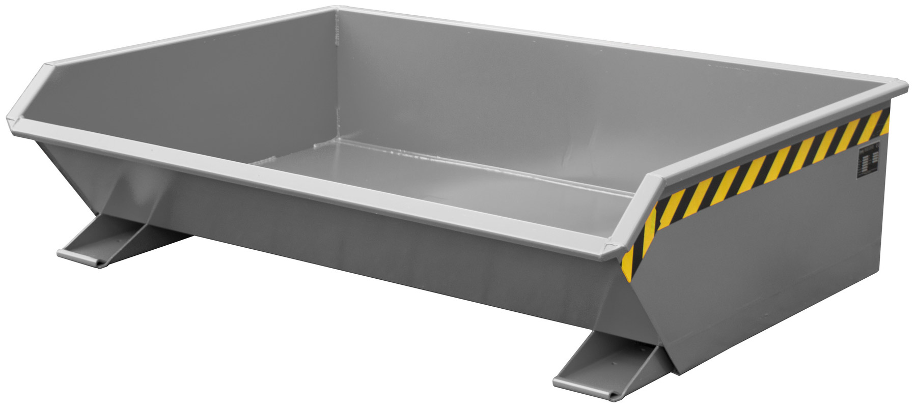 Bauer Muldenkipper MGU-610 - RAL 7005 Kippmulde 610 Liter für Stapler - Bauhöhe 350 mm - Schuttmulde mausgrau pulverbeschichtet (BA-4409-37-0000-5) Bild-01